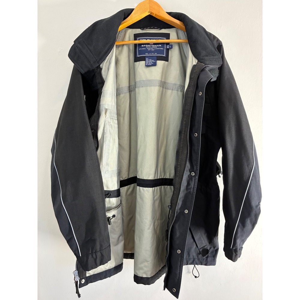 Polo Sport Ralph Lauren Sportsman Jacket Black Vintage Mens Large Coat - Picture 6 of 15